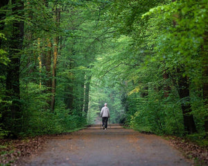 Nordic walking with barefoot shoes 