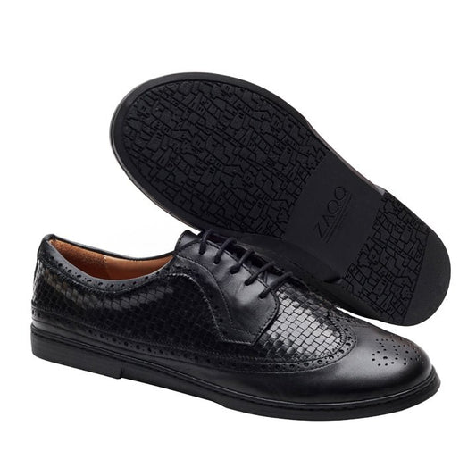 BRIQ Brogue Tresse Black - ZAQQ Barfußschuhe