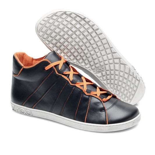 QQQ Mid Black Orange - ZAQQ Barfußschuhe