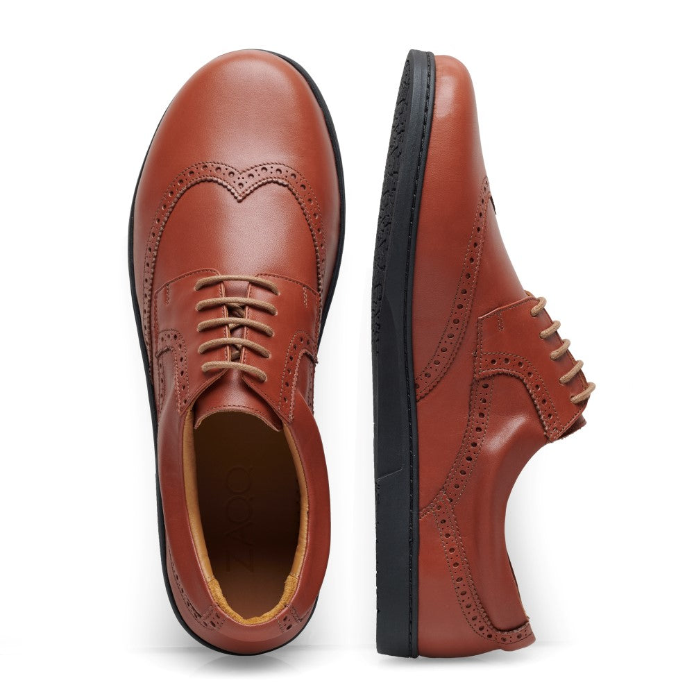 BRIQ Brogue Cognac - ZAQQ Barfußschuhe