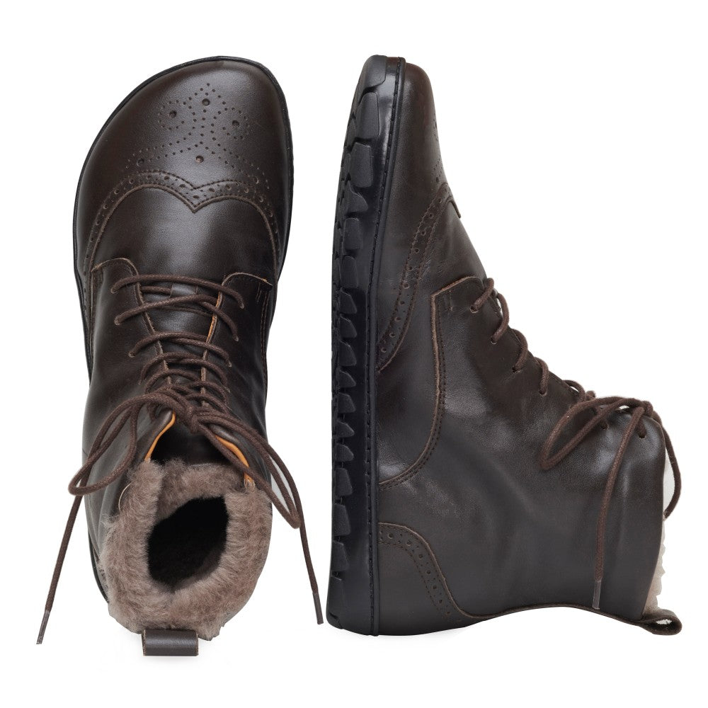 QUINTIC Winter Brogue Dark Brown - ZAQQ Barfußschuhe